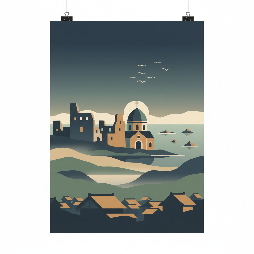 Hidden Christian Sites in the Nagasaki Region — illustrated travel poster
