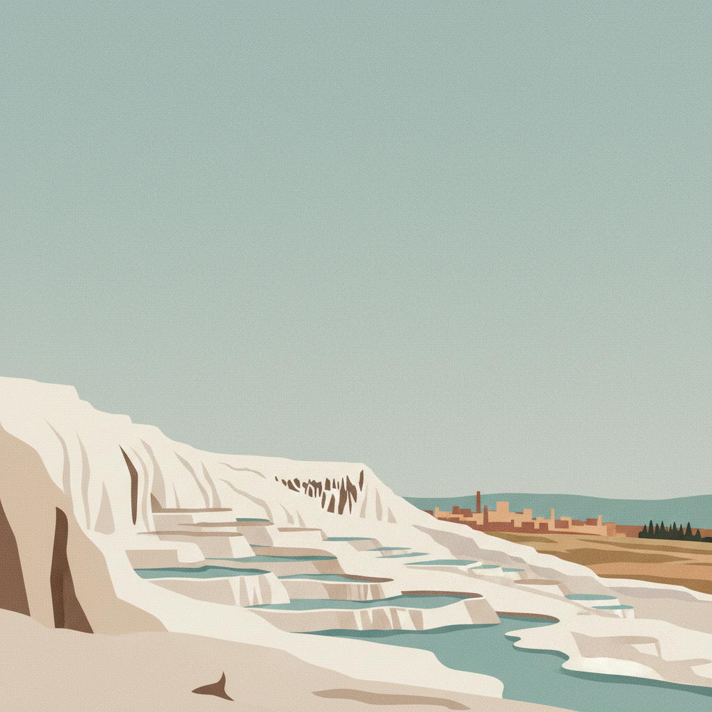 Hierapolis-Pamukkale — illustrated travel poster