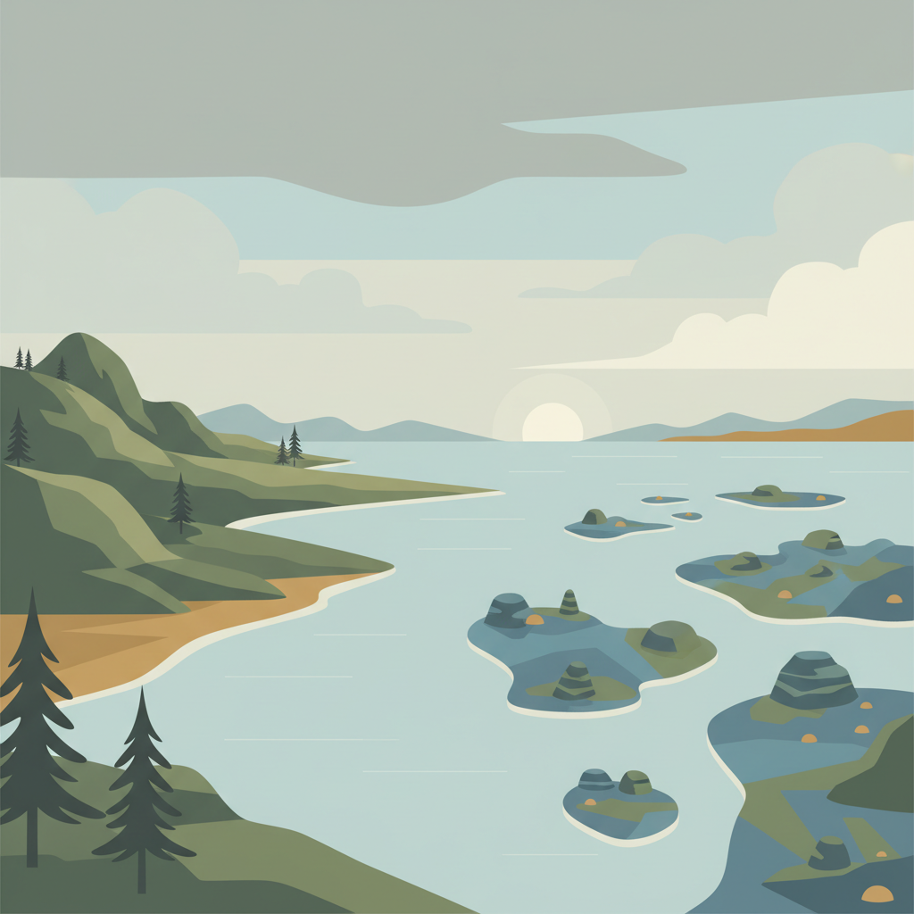 High Coast / Kvarken Archipelago — illustrated travel poster