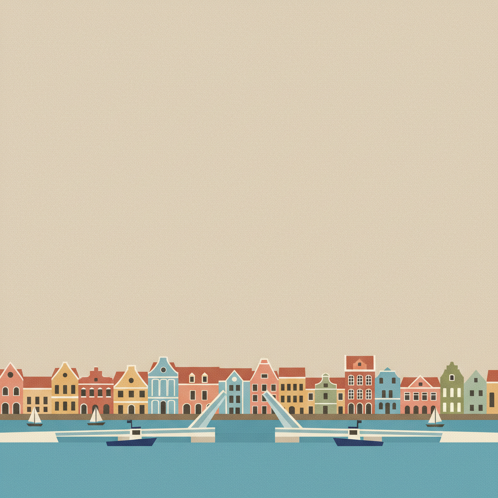 Historic Area of Willemstad, Inner City and Harbour, Curaçao — illustrated travel poster