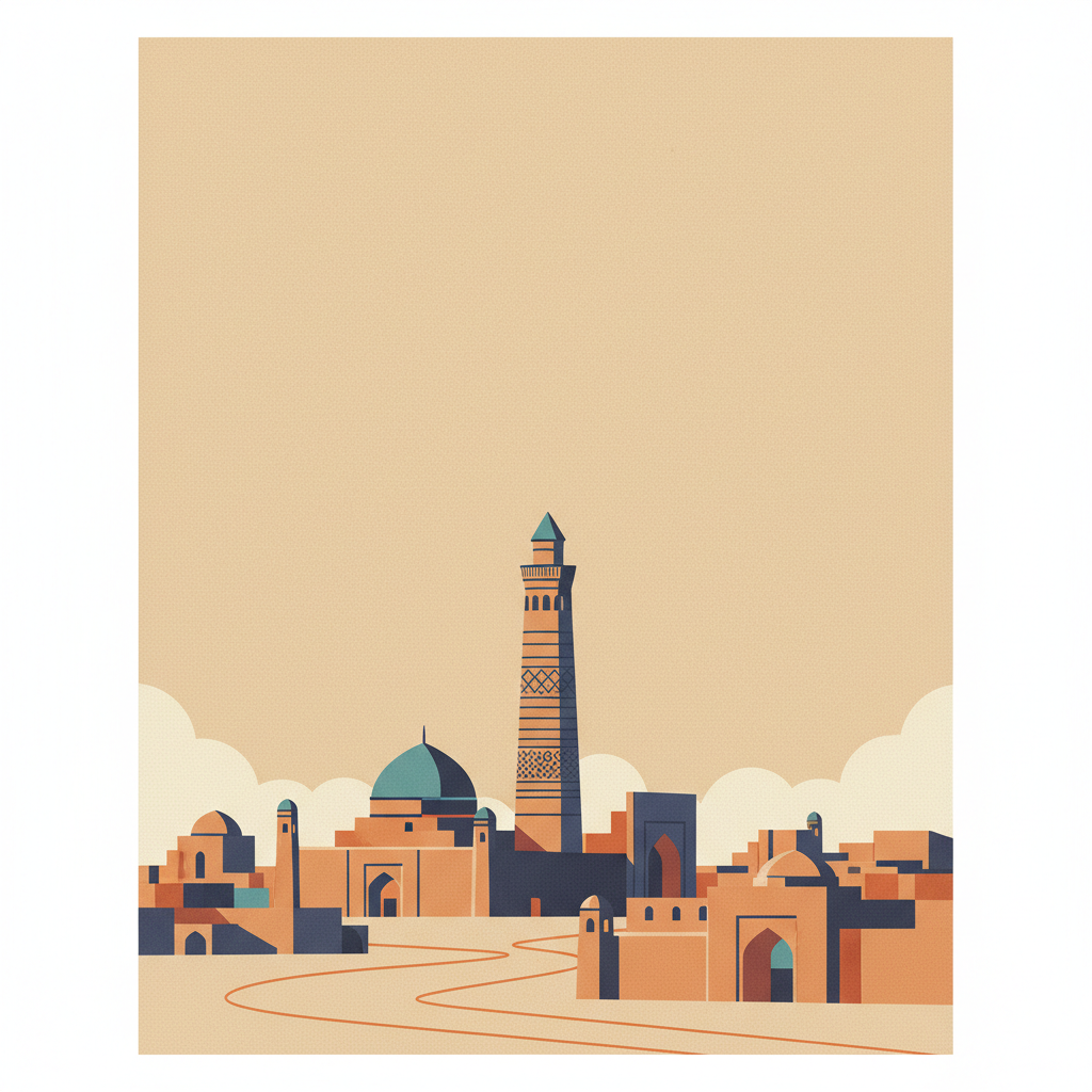 Historic Centre of Bukhara — illustrated travel poster