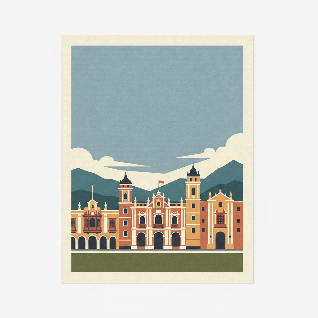 Historic Centre of Lima — illustrated travel poster