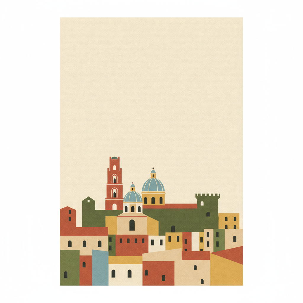 Historic Centre of Naples — illustrated travel poster