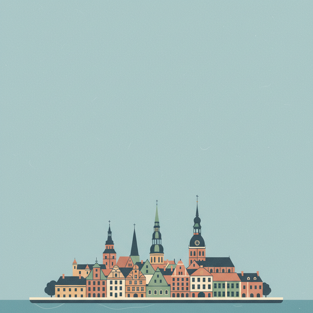 Historic Centre of Riga — illustrated travel poster