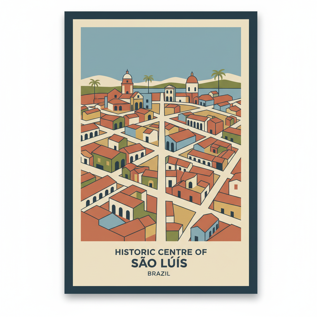 Historic Centre of São Luís — illustrated travel poster