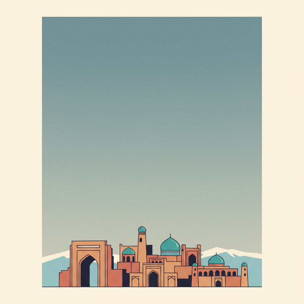 Historic Centre of Shakhrisyabz — illustrated travel poster
