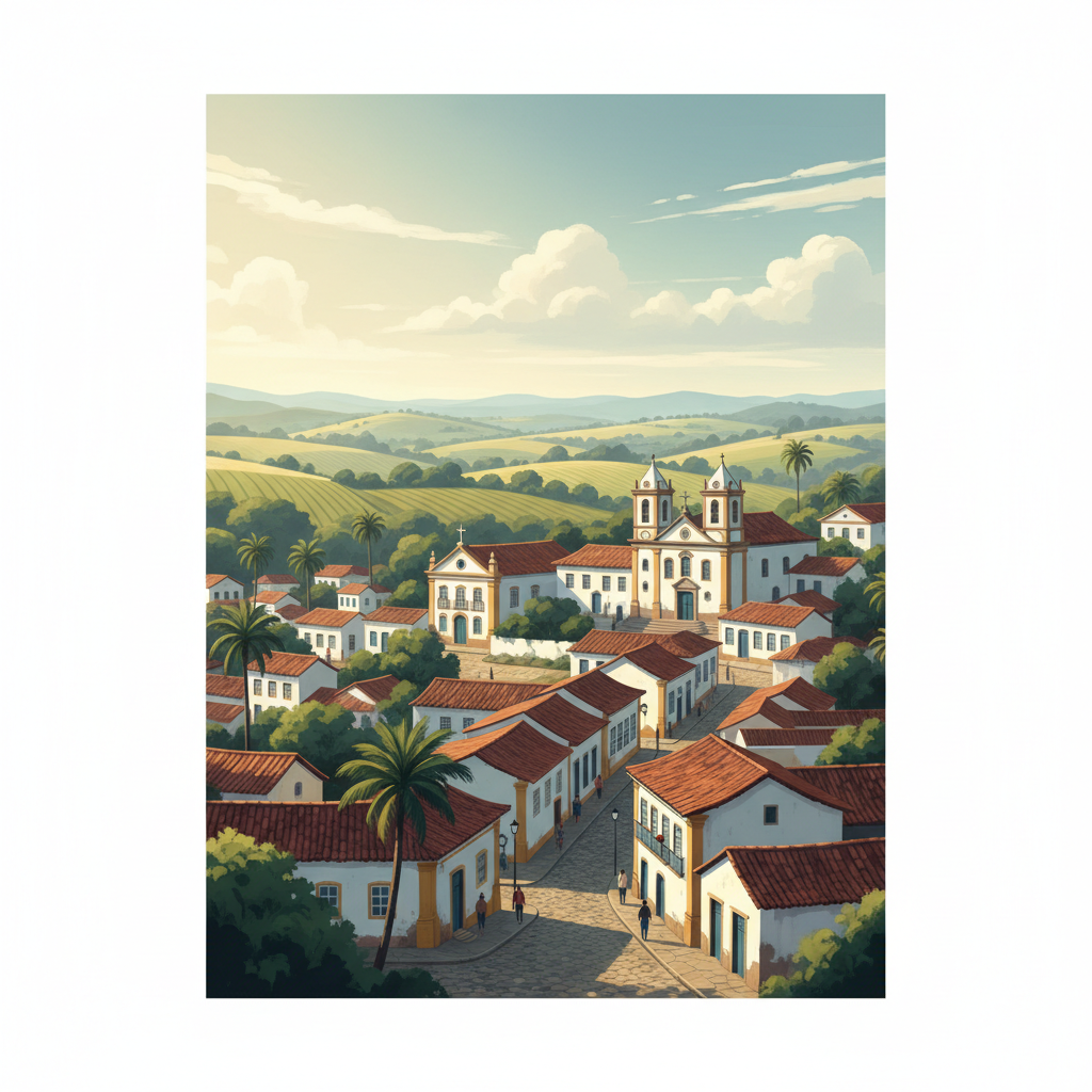 Historic Centre of the Town of Olinda — illustrated travel poster
