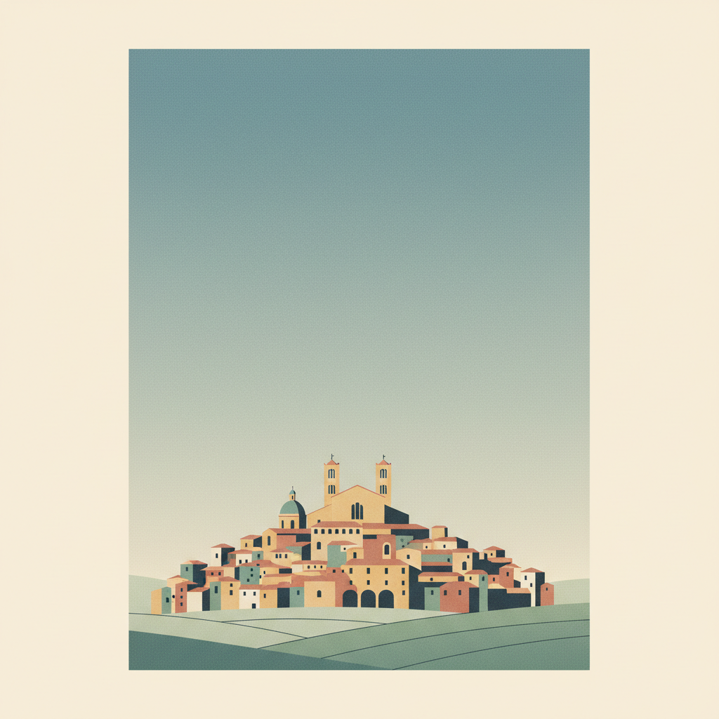 Historic Centre of Urbino — illustrated travel poster