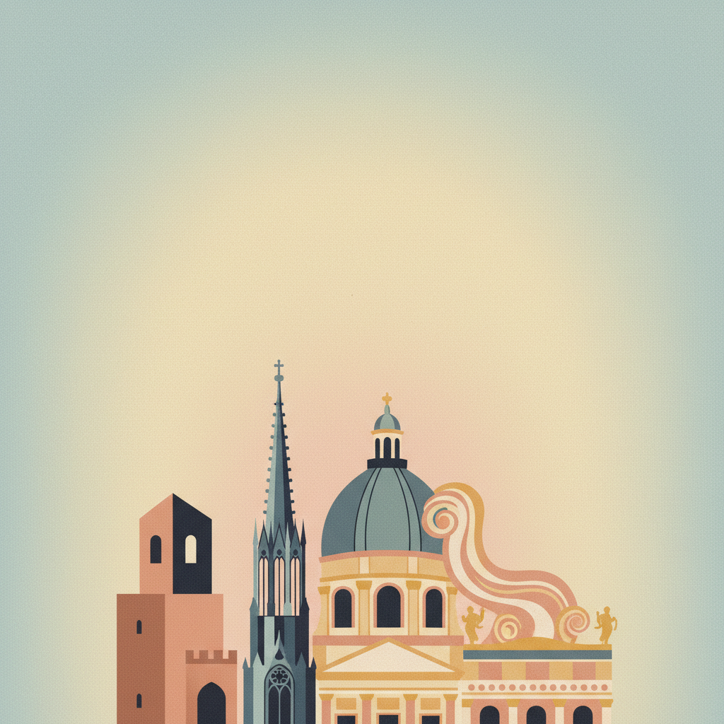 Historic Centre of Vienna — illustrated travel poster