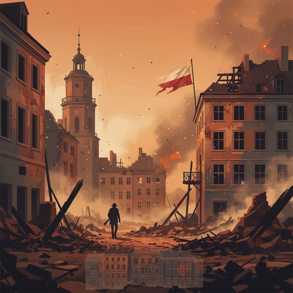Historic Centre of Warsaw — illustrated travel poster