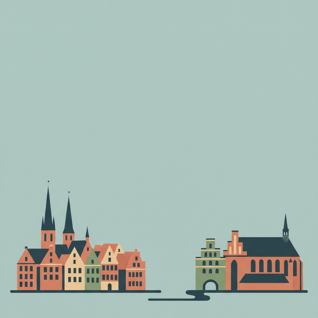Historic Centres of Stralsund and Wismar — illustrated travel poster
