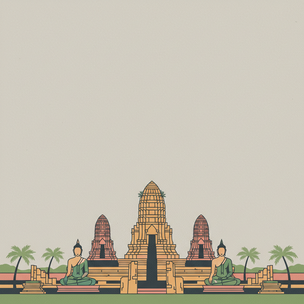 Historic City of Ayutthaya — illustrated travel poster