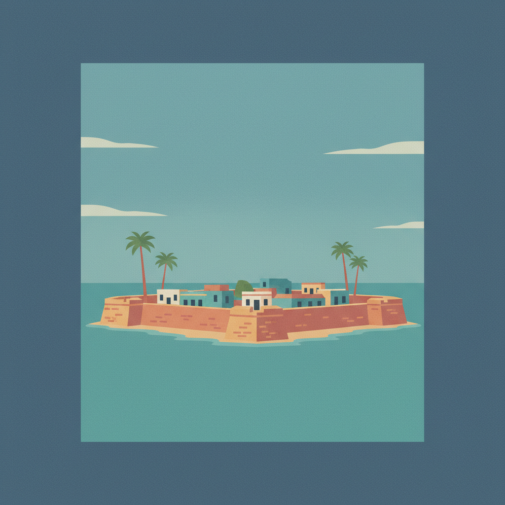 Historic Fortified Town of Campeche — illustrated travel poster