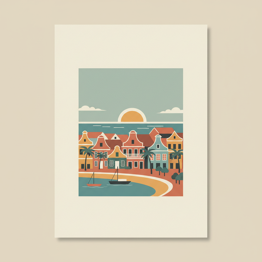 Historic Inner City of Paramaribo — illustrated travel poster