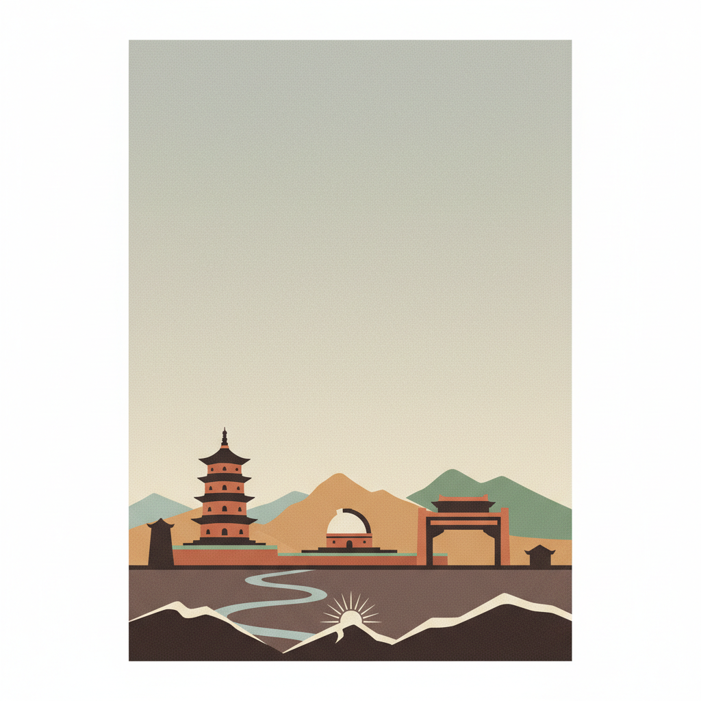 Historic Monuments of Dengfeng in “The Centre of Heaven and Earth” — illustrated travel poster