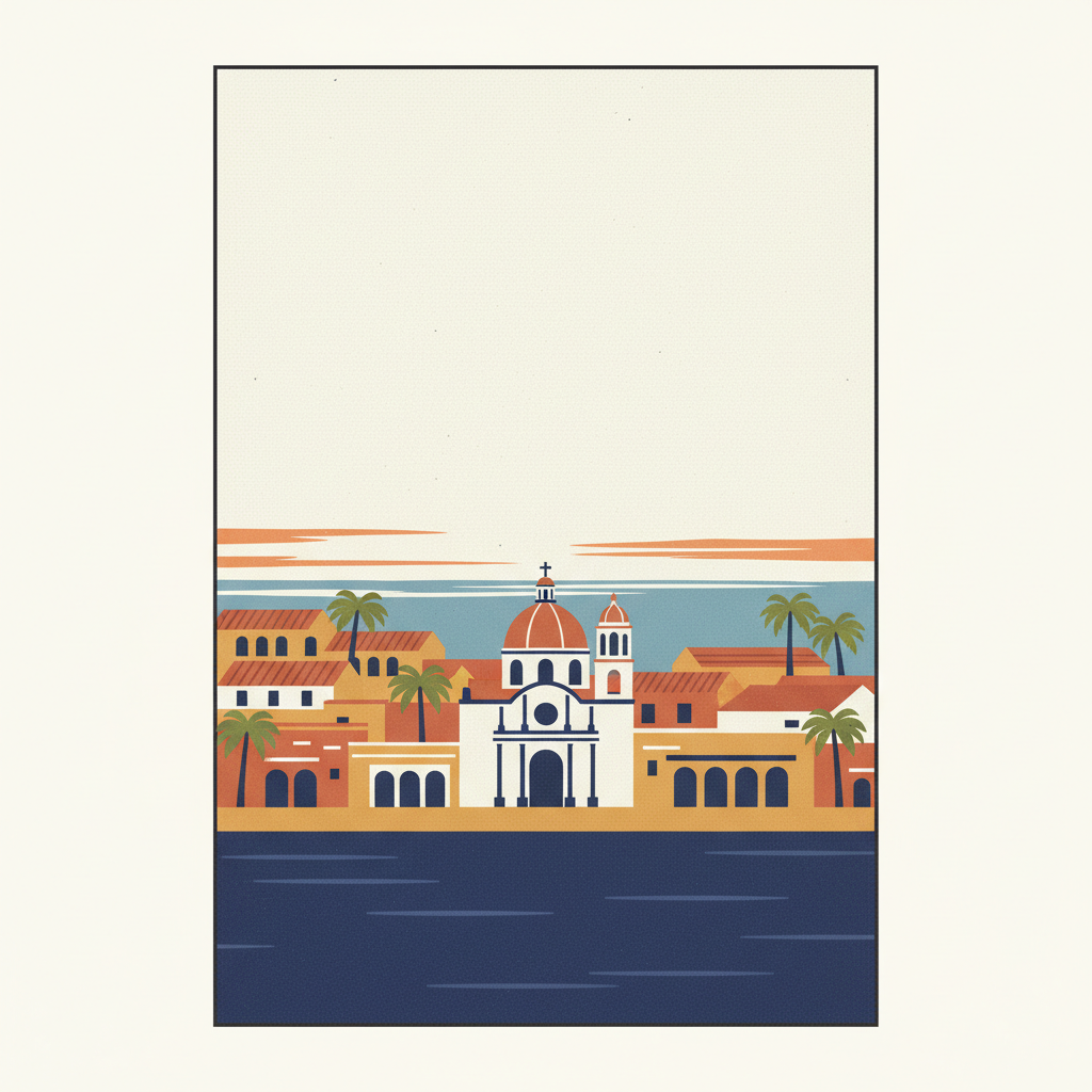 Historic Monuments Zone of Tlacotalpan — illustrated travel poster