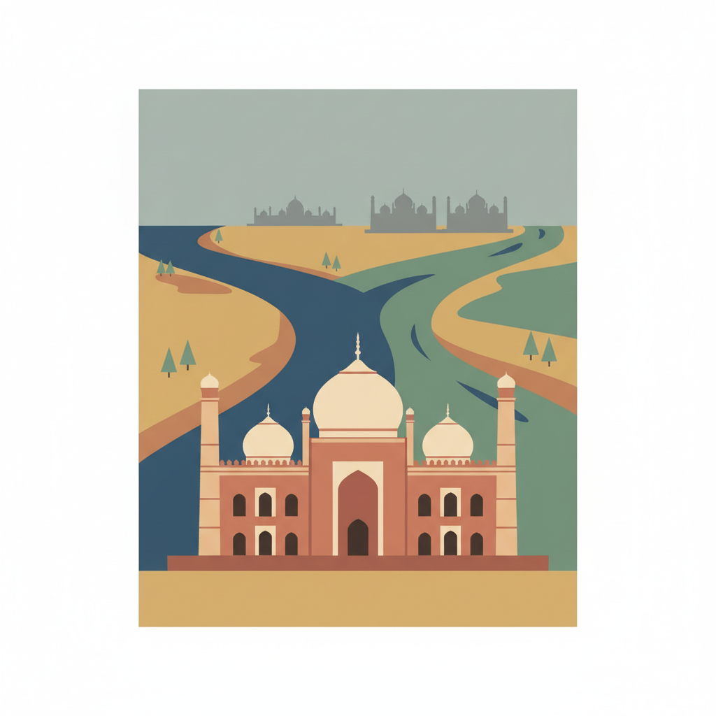 Historic Mosque City of Bagerhat — illustrated travel poster