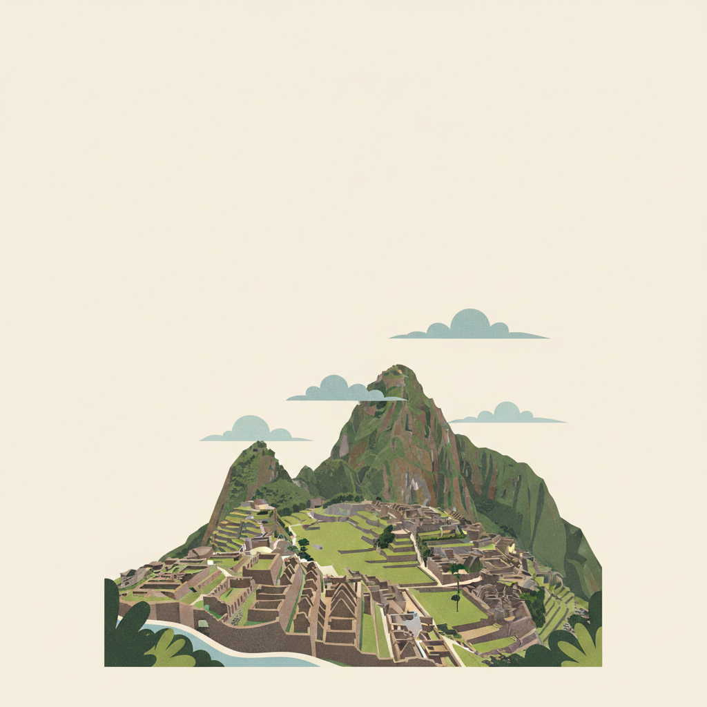 Historic Sanctuary of Machu Picchu — illustrated travel poster