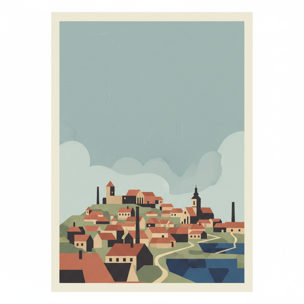 Historic Town of Banská Štiavnica and the Technical Monuments in its Vicinity — illustrated travel poster