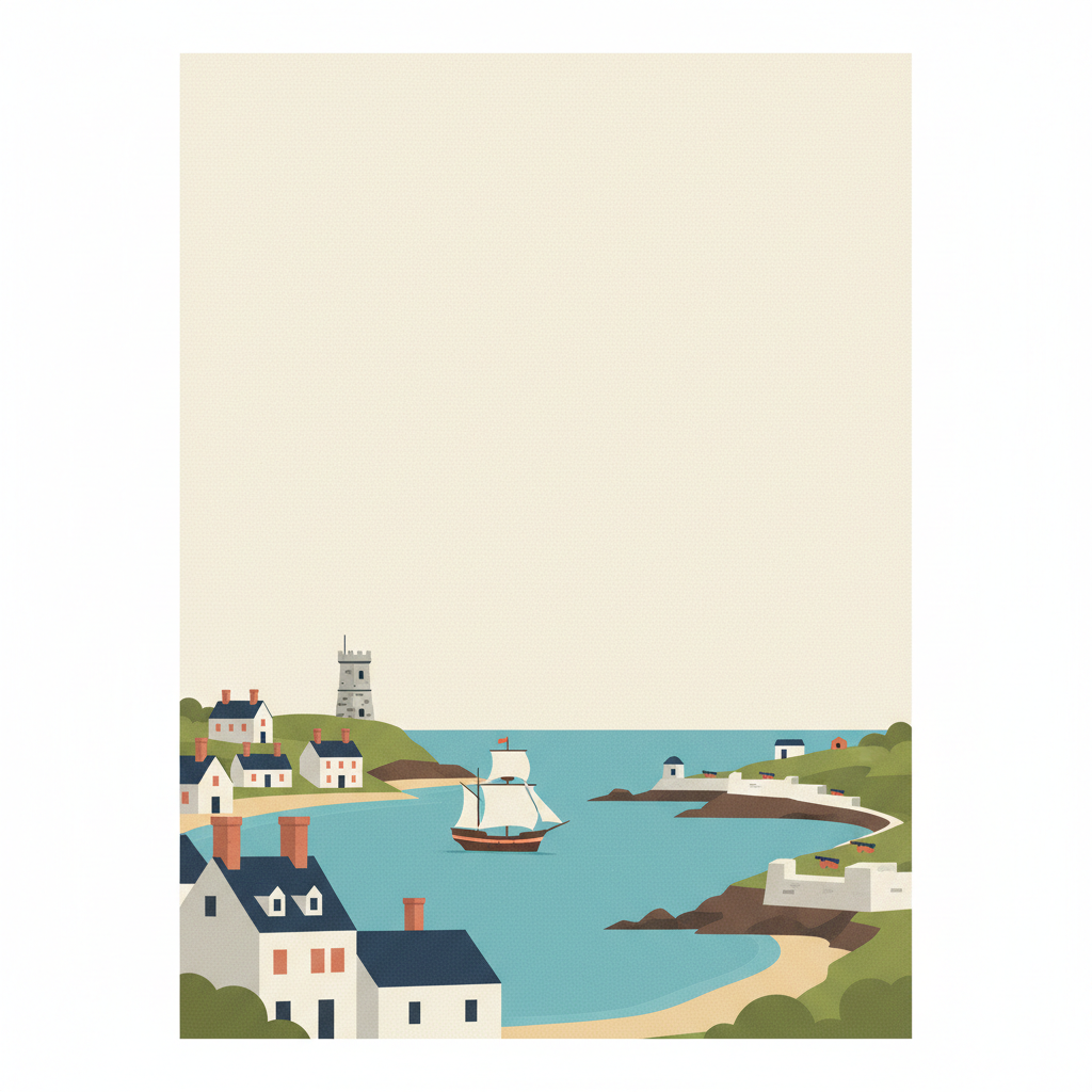 Historic Town of St George and Related Fortifications, Bermuda — illustrated travel poster