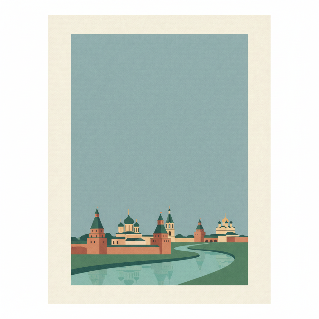 Historical Centre of the City of Yaroslavl — illustrated travel poster