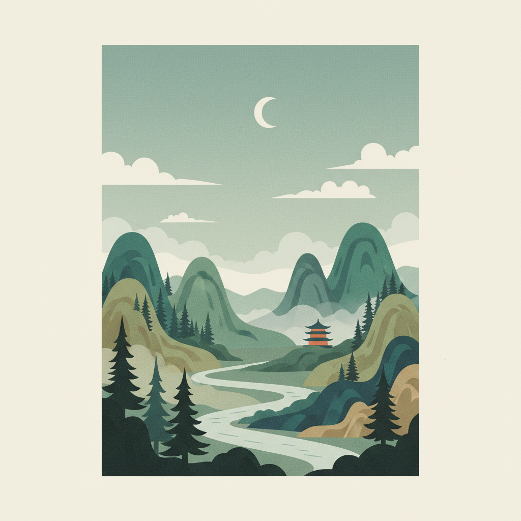 Hubei Shennongjia — illustrated travel poster