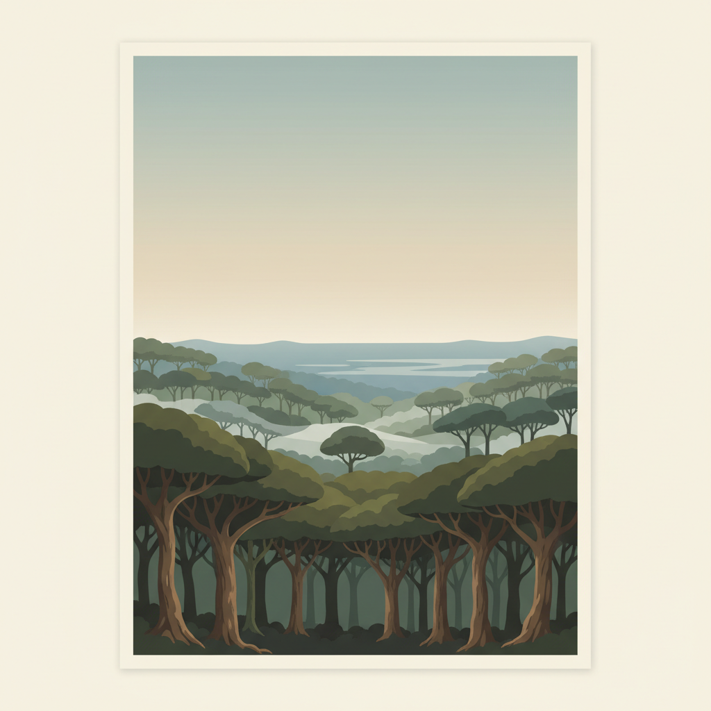 Hyrcanian Forests — illustrated travel poster