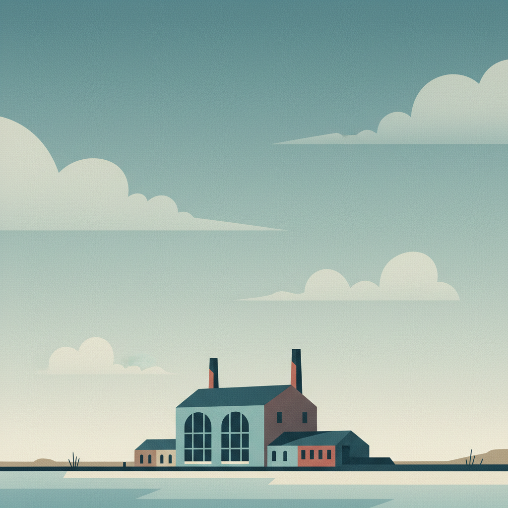 Ir.D.F. Woudagemaal (D.F. Wouda Steam Pumping Station) — illustrated travel poster