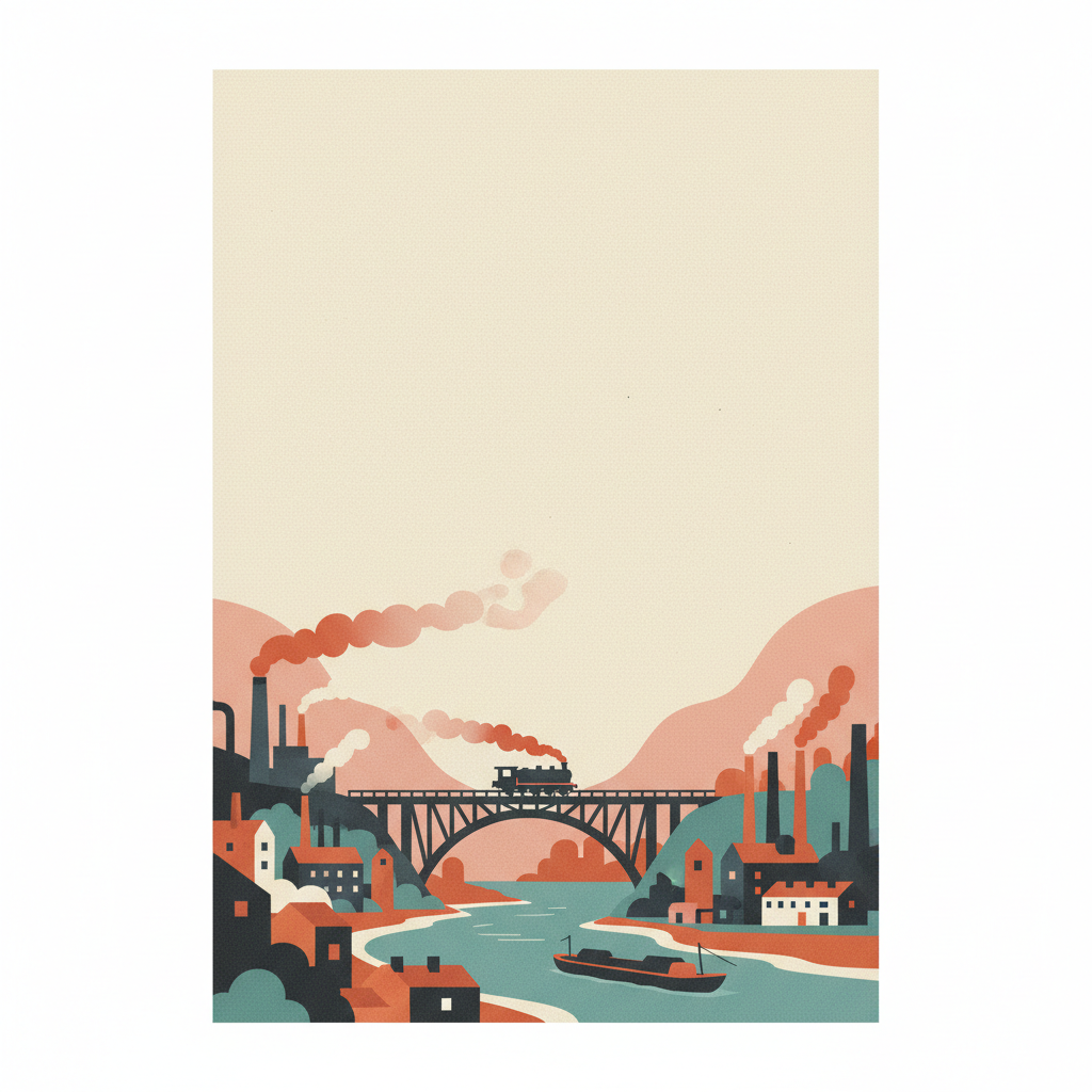 Ironbridge Gorge — illustrated travel poster