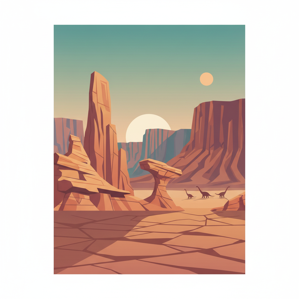 Ischigualasto / Talampaya Natural Parks — illustrated travel poster