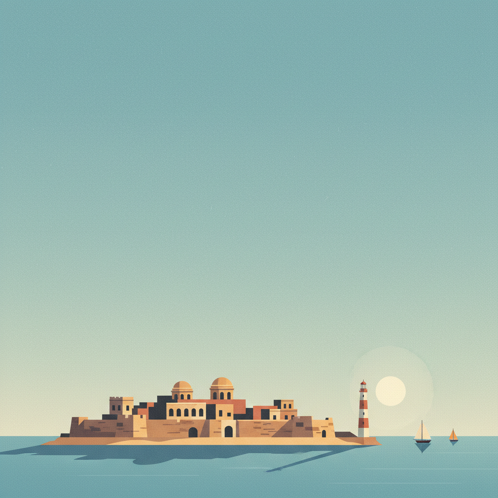 Island of Mozambique — illustrated travel poster