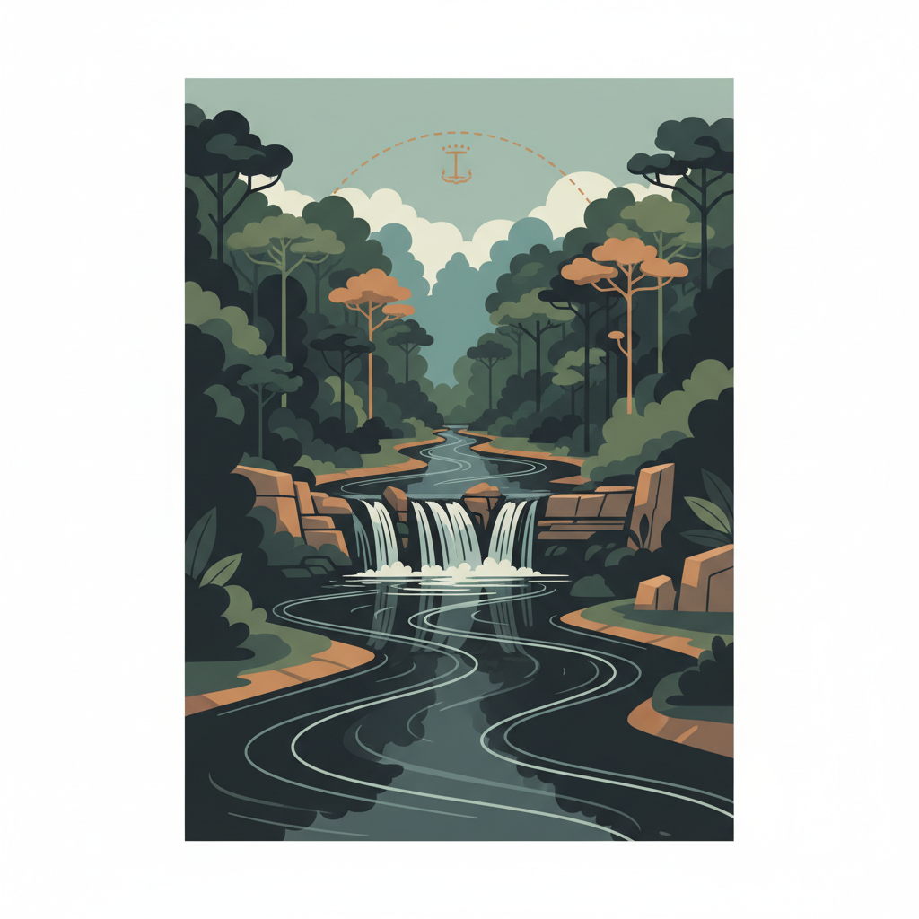 Ivindo National Park — illustrated travel poster