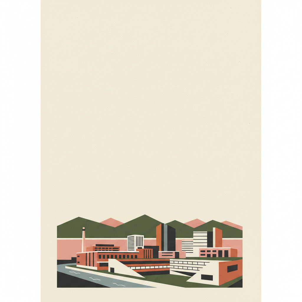 Ivrea, industrial city of the 20th century — illustrated travel poster