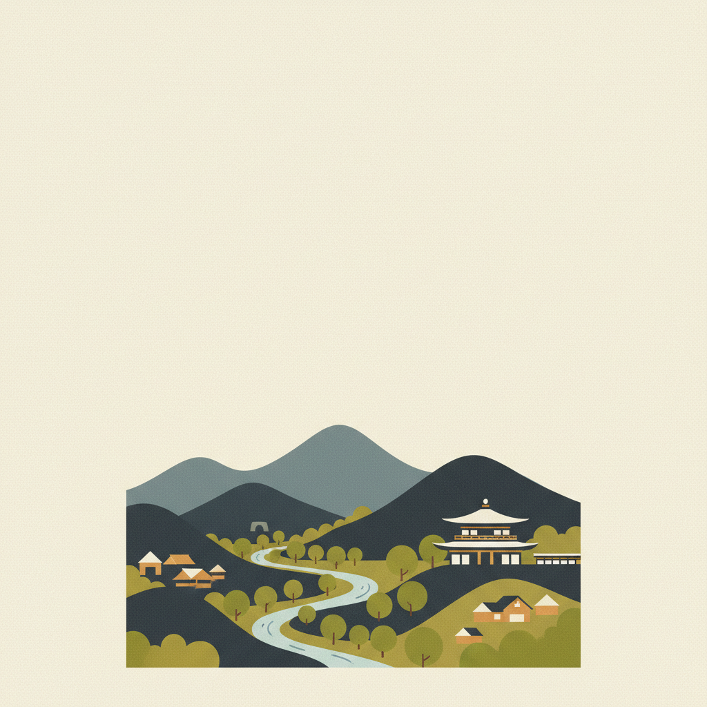 Iwami Ginzan Silver Mine and its Cultural Landscape — illustrated travel poster