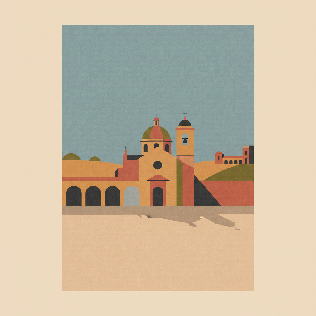 Jesuit Block and Estancias of Córdoba — illustrated travel poster
