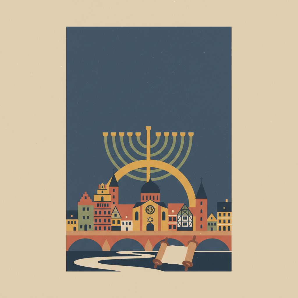 Jewish-Medieval Heritage of Erfurt — illustrated travel poster