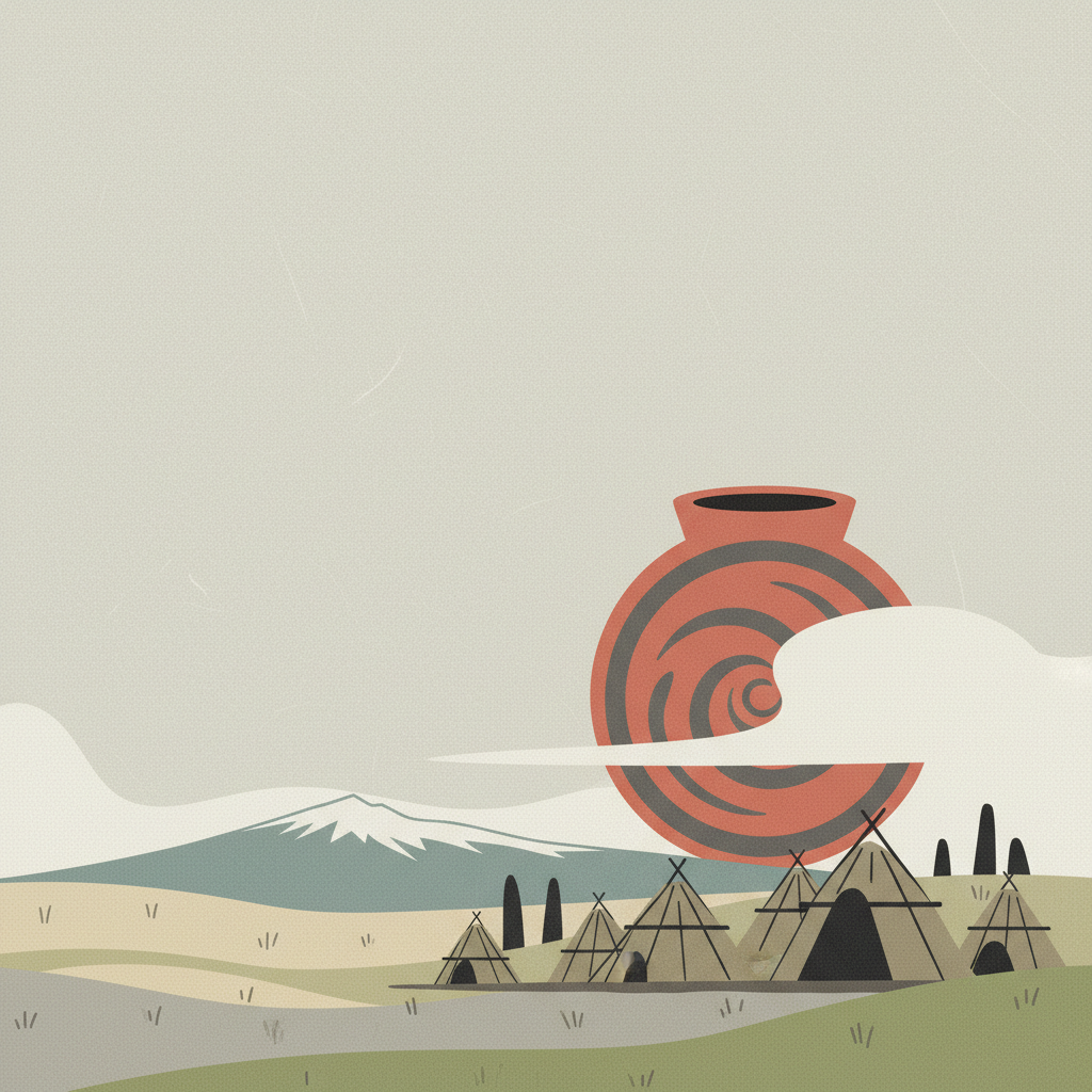 Jomon Prehistoric Sites in Northern Japan — illustrated travel poster