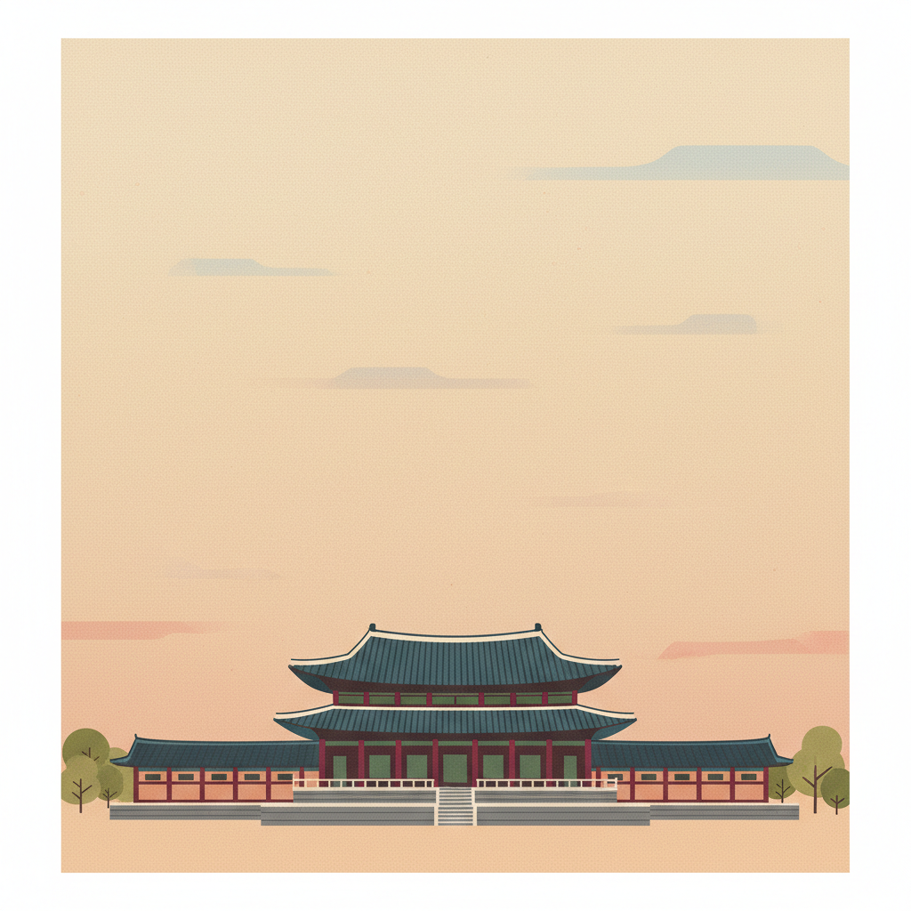 Jongmyo Shrine — illustrated travel poster