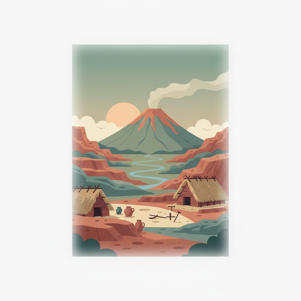 Joya de Cerén Archaeological Site — illustrated travel poster