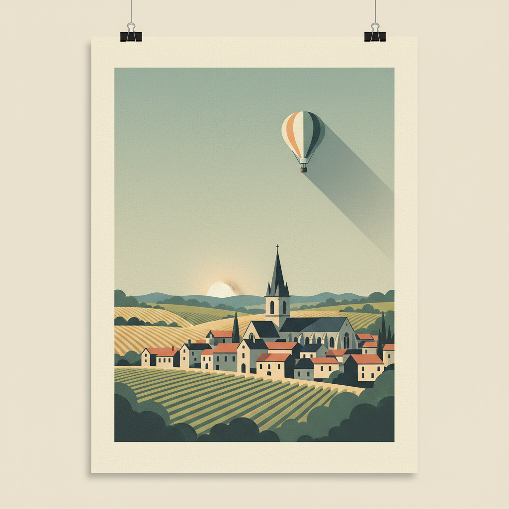 Jurisdiction of Saint-Emilion — illustrated travel poster