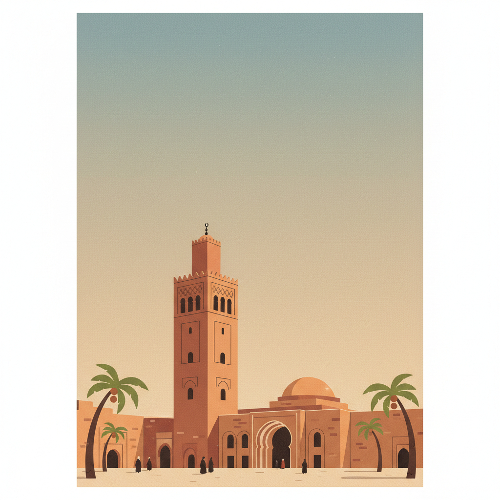 Kairouan — illustrated travel poster