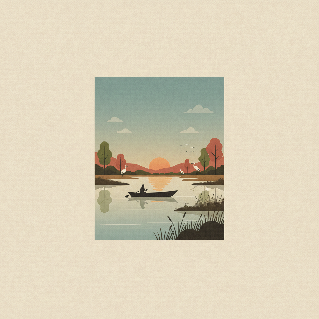 Keoladeo National Park — illustrated travel poster