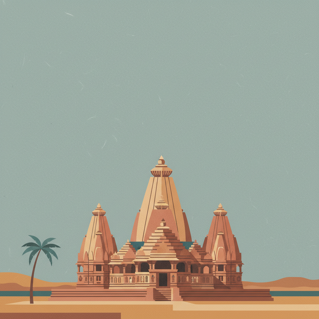 Khajuraho Group of Monuments — illustrated travel poster