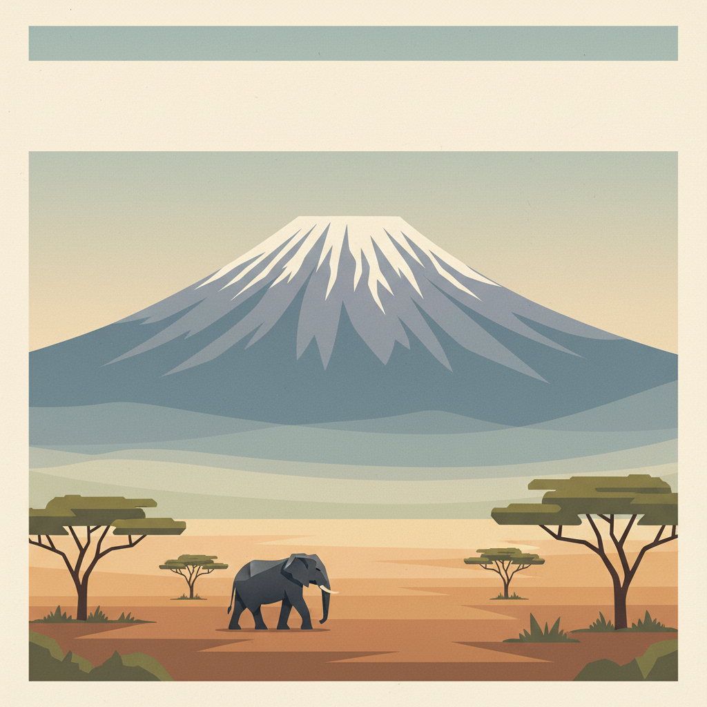 Mount Kilimanjaro — illustrated travel poster