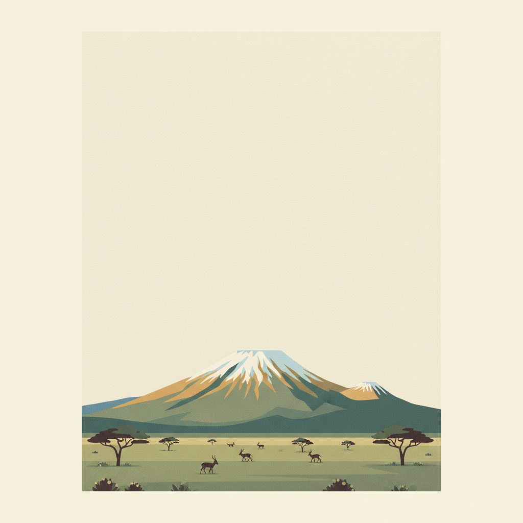 Kilimanjaro National Park — illustrated travel poster