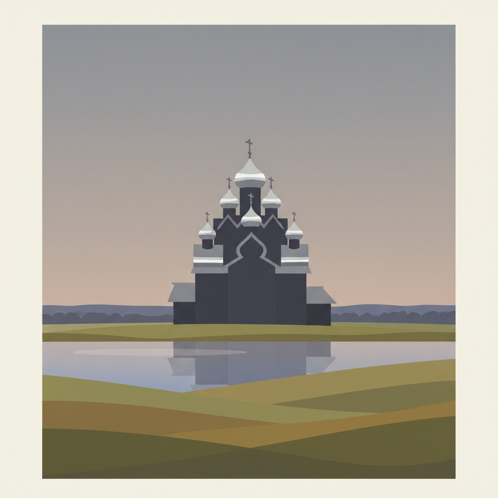 Kizhi Pogost — illustrated travel poster