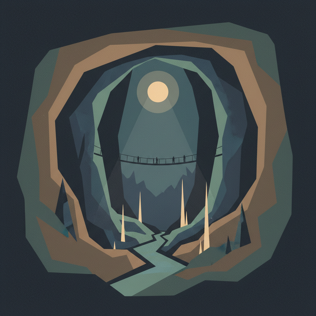 Škocjan Caves — illustrated travel poster