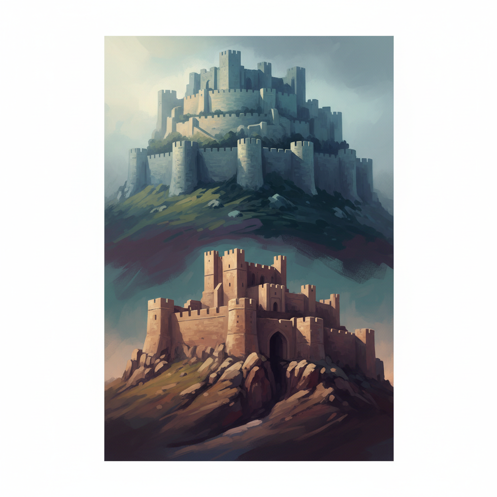 Crac des Chevaliers and Qal’at Salah El-Din — illustrated travel poster