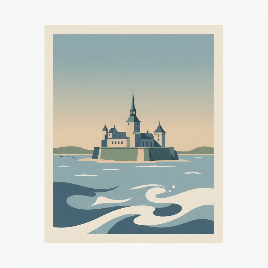 Kronborg Castle — illustrated travel poster
