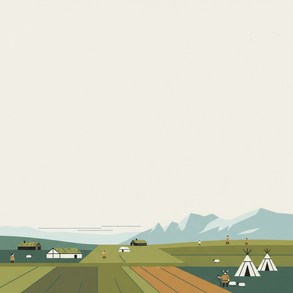 Kujataa Greenland: Norse and Inuit Farming at the Edge of the Ice Cap — illustrated travel poster